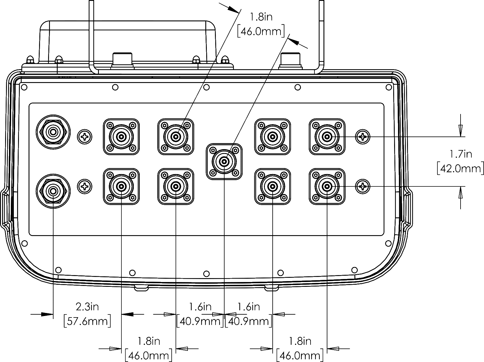 PI BFA4RH3A Connector Spacing