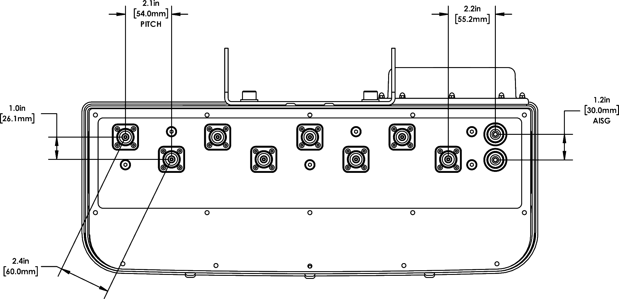 PI OPA65RKE5DA Connector Spacing