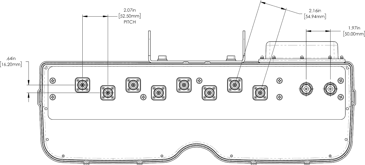 PI OPA65RTE8CA Connector Spacing