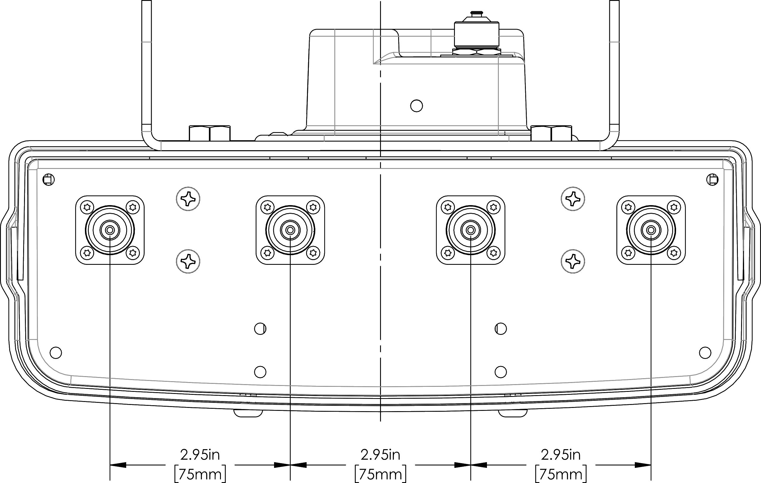 PI QPA65RE5A Connector Spacing Diagram