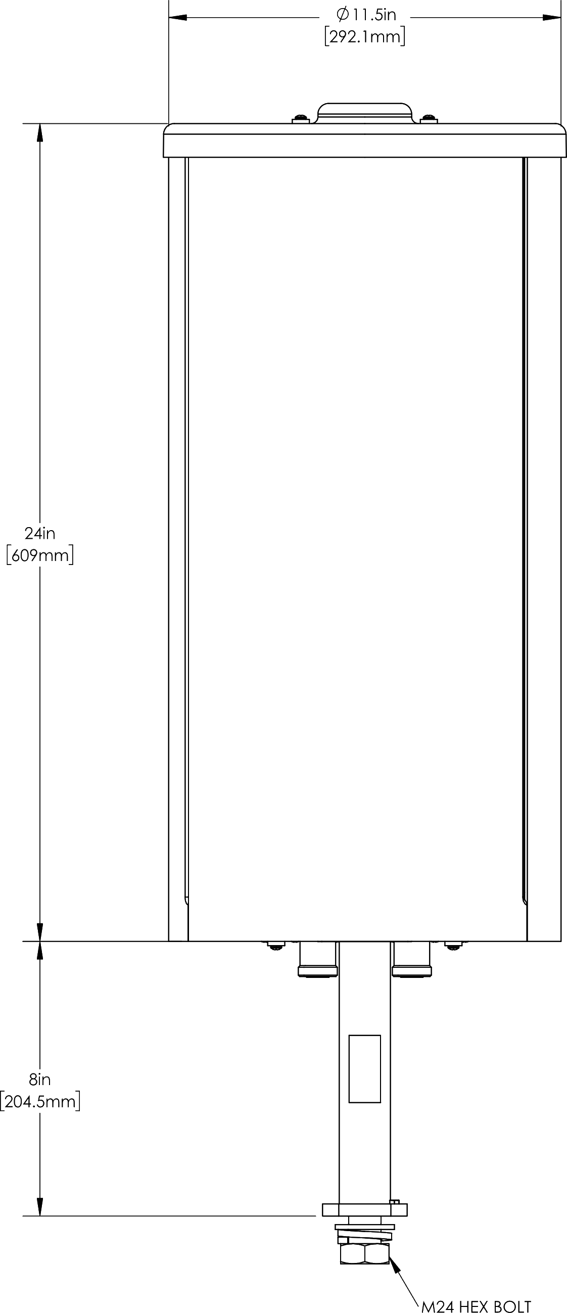 PI SCA360FBU2D size diagram
