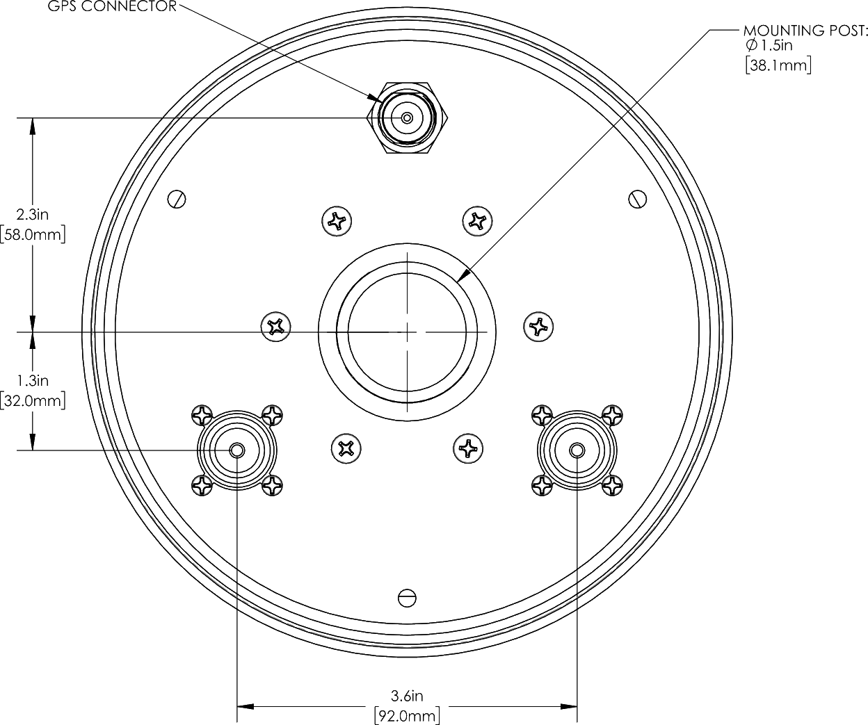 PI SCA360FE2AB Connectorspacing