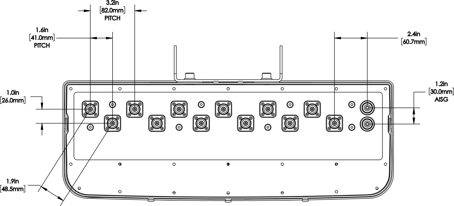 PI TPA45RBU8B Connector Spacing