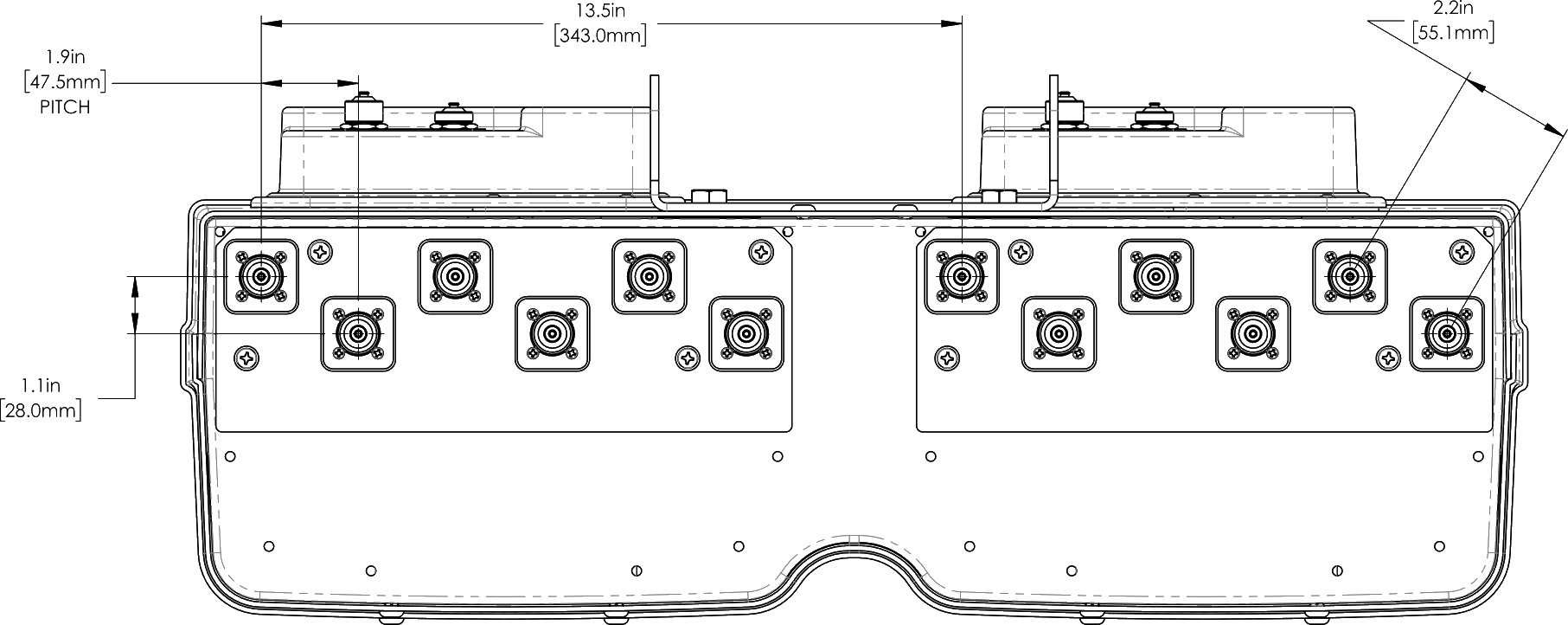 PI TPA65RGE6A Connector spacing