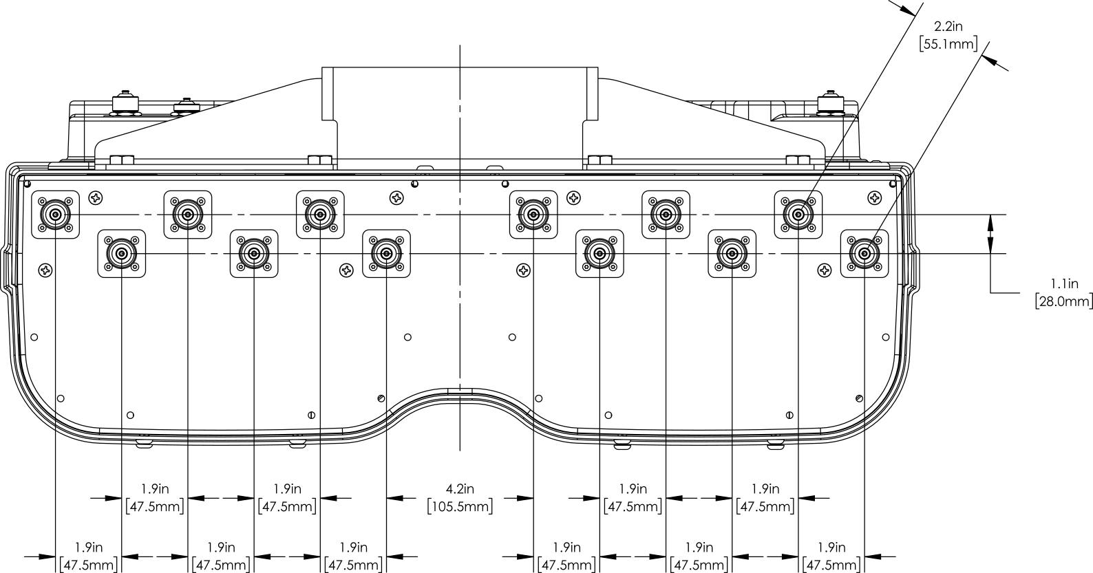 PI TPA65RKE4BA Connector Spacing